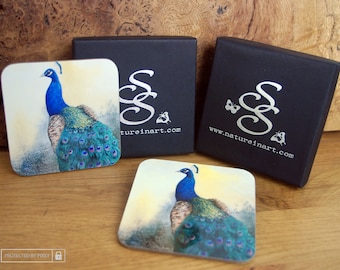 PEACOCK ~ LARMER GARDENS ~ Classy Coasters ~ Add Style & Character to Your Home