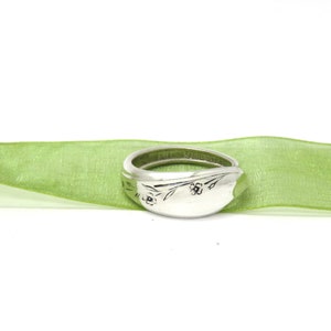 Narrow silver spoon ring, Spring time silver  spoon ring, Handmade Silver  spoon rings