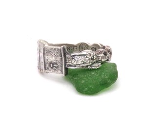 Irland Silber Löffel Ring, Schmale St. Patrick Silber Löffel Ring, Handgemachte Silber Löffel Ringe