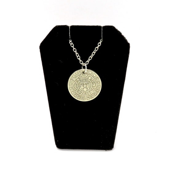 Aztec Sun God Silver Necklace Light 