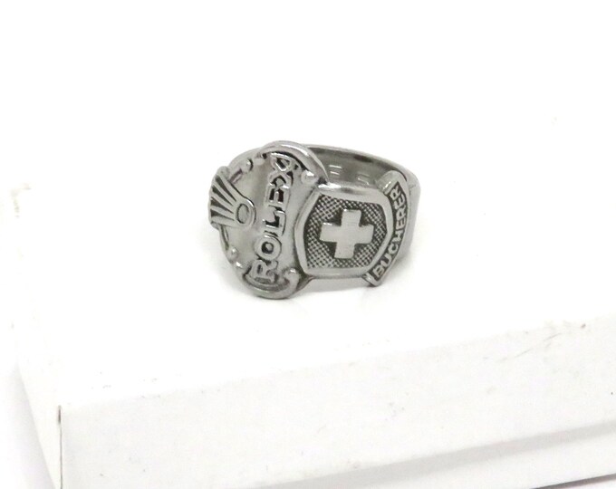 Rolex Silver Spoon Ring Swiss Silver Spoon Ring Rolex on a Etsy