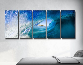 Impresión de arte de pared de onda en metal