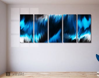 Blue Wall Art Abstract Windy Metal Print
