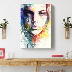 Canvas Watercolor Woman Face