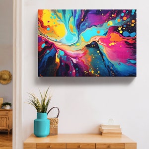 Canvas Acrylic Pouring Paint Digital Paint