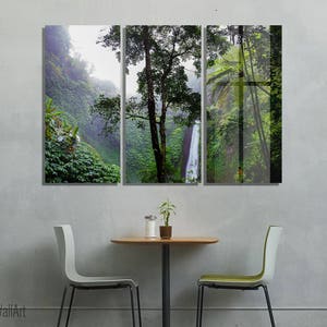Nature Forest Waterfall Jungle Metal Print Decor Ready to Hang
