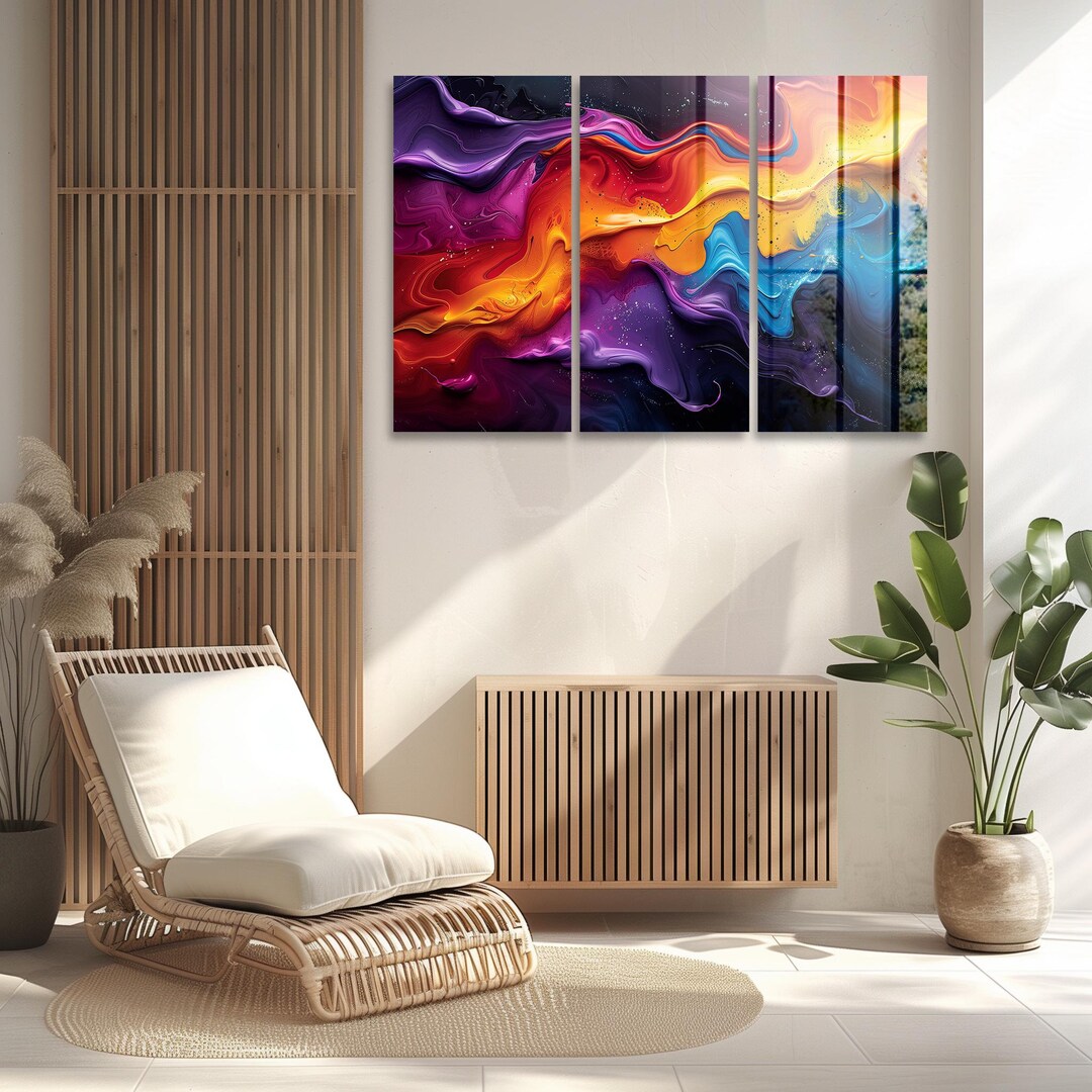 Chaos of Vibrant Colors Wall Art Metal Print Decor - Etsy