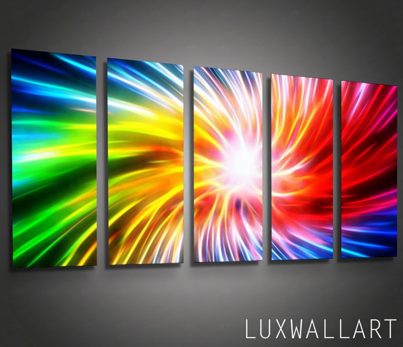 Metal Wall Art Canvas Abstract Modern Contemporary Home Decor Etsy