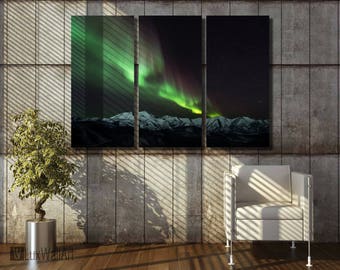 Aurora Boreal Aurora Borealis Wall Art Metal Print Decoración Lista para colgar