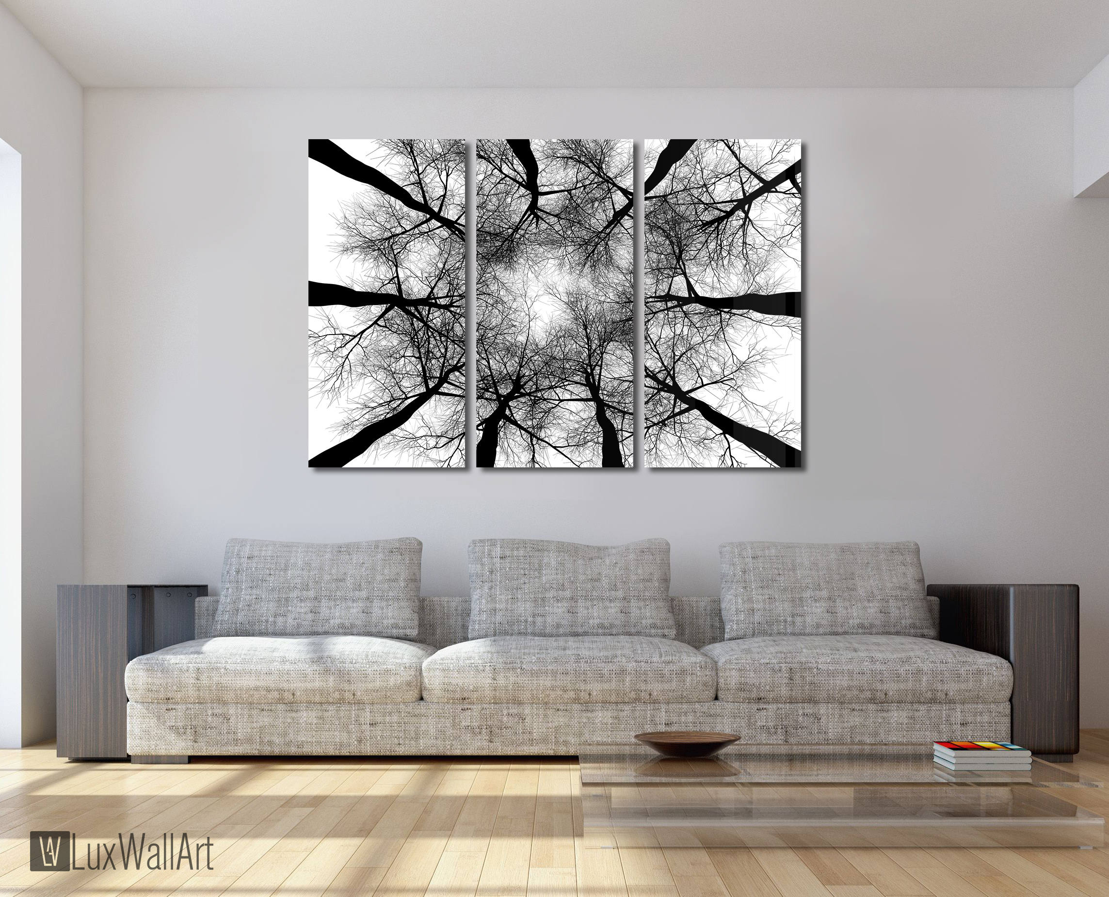 Black Trees Wall Decor Art Etsy