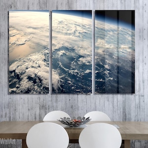 Planet Earth Seen From Space Wall Art Metal Print Decor Ready to Hang image 1