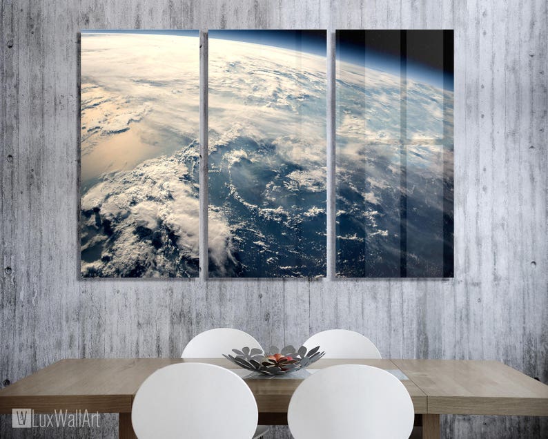 Planet Earth Seen From Space Wall Art Metal Print Decor Ready to Hang image 1
