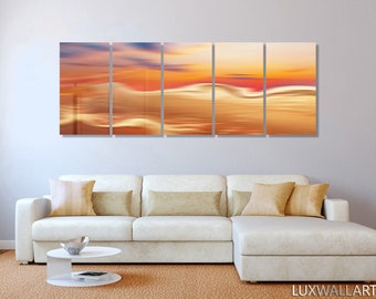 Sunset Desert Gran decoración de arte abstracto de pared de metal