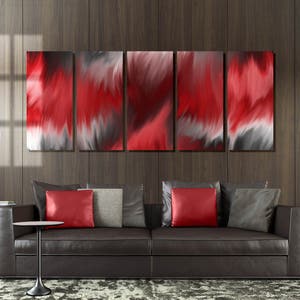 Red Wall Art Abstract Windy Metal Print