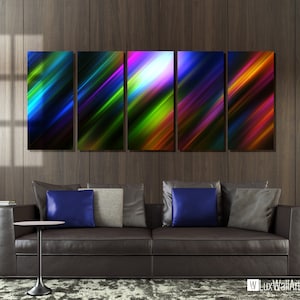 Large Abstract Metal Wall Art Decor RainBow Colors