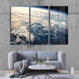 Planet Earth Seen From Space Wall Art Metal Print Decor Ready to Hang image 3