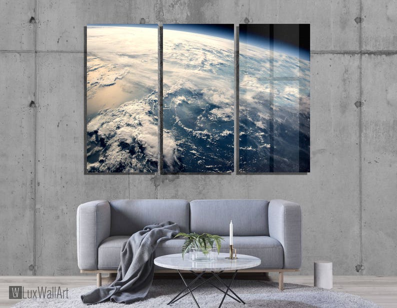 Planet Earth Seen From Space Wall Art Metal Print Decor Ready to Hang image 3