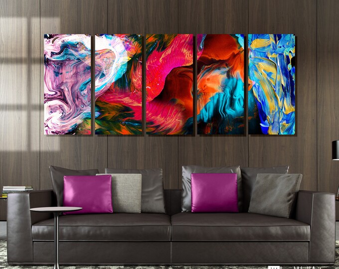 Abstract Paint Metal Wall Art Decor Etsy