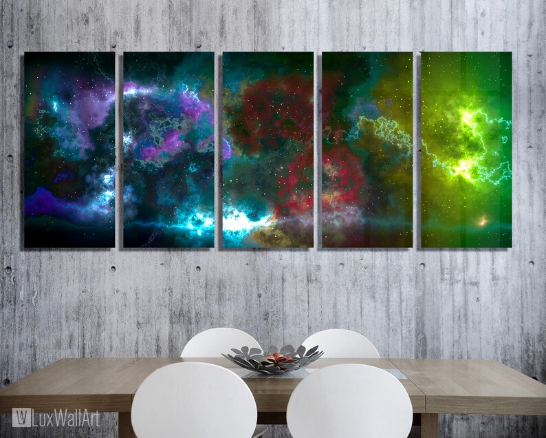 Nebula Space Scene Abstract Paint Metal Wall Art Decor Ready To Hang