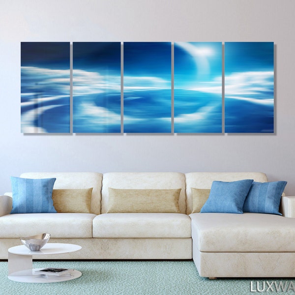 Blue Sky Large Abstract Metal Wall Art Decor