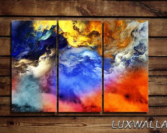 Colorful Cloudy Wall Art Triptych