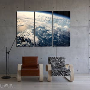 Planet Earth Seen From Space Wall Art Metal Print Decor Ready to Hang image 2