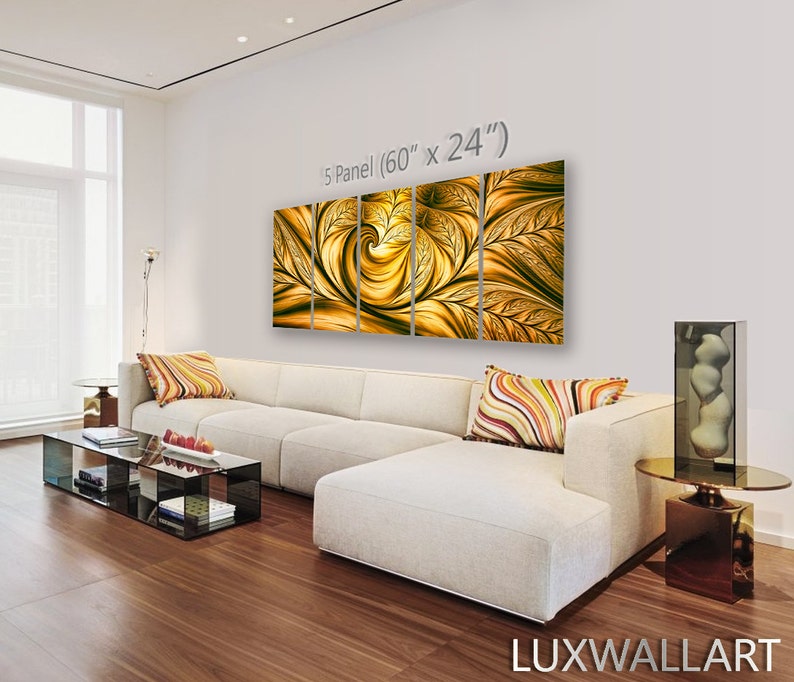 Gold Metal Contemporary Large Wall Art Photo Print Vibrant Etsy