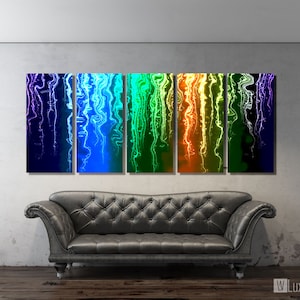 Streak Lights Large Abstract Metal Wall Art Decor