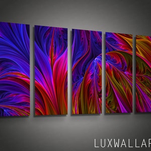 Abstract Metal Wall Art Color Depths Ready to Hang