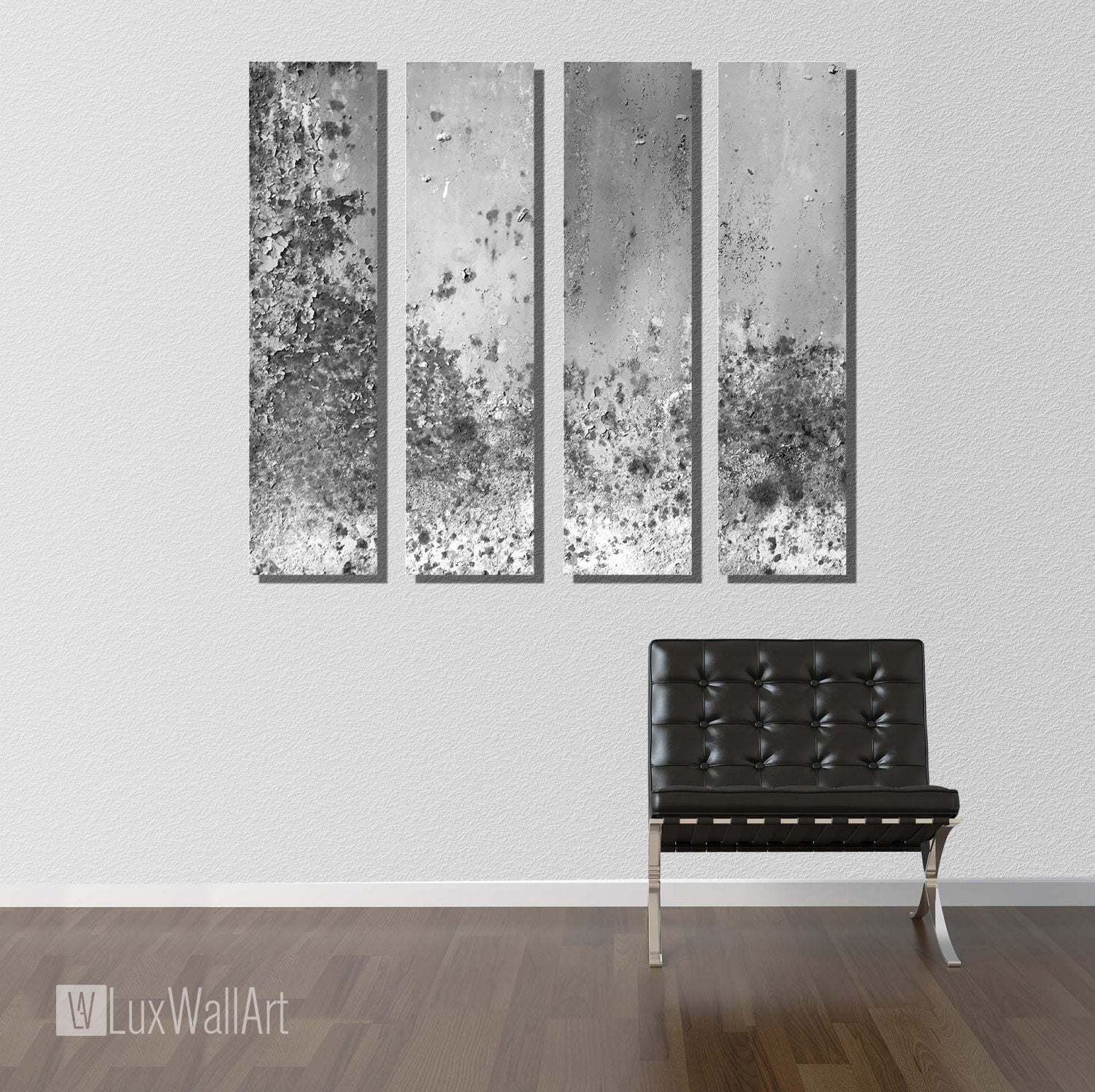 Silver Large Vertical Thin Panel Metal Abstract Wall Art Etsy