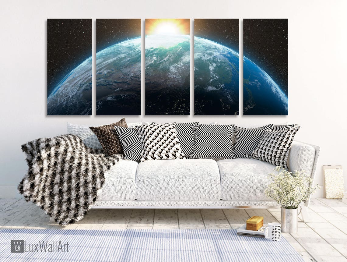 Planet Earth Wall Art Metal Print Decor Ready to Hang - Etsy