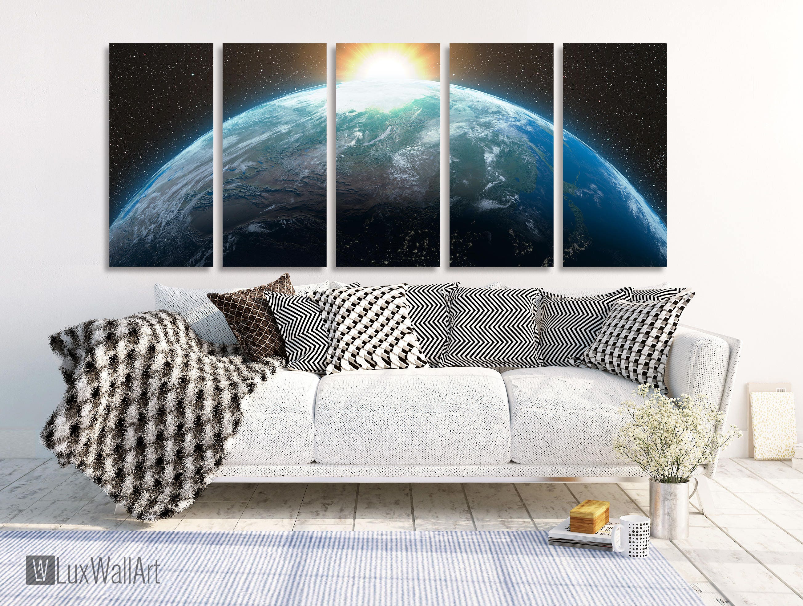 Earth Wall Art Metal Print Decor Ready to Hang Etsy