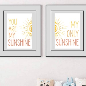 You Are My Sunshine My Only Sunshine Print | Digital Download| Motivational Quote Decor | Printable Wall Art | Sun Boy Girl Nursery Decor