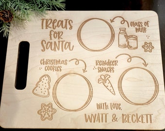 Gepersonaliseerde Santa Cookie Tray | Traktaties voor de kerstman | Aangepaste Dear Santa Plate | Melk en Cookie Plate | Traktaties voor | Kerstavond