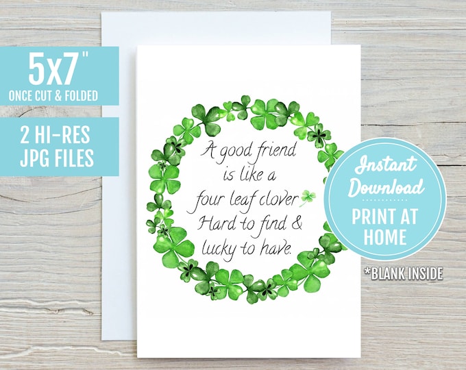Mini Sentiment Sign - A good friend is like a four-leaf clover