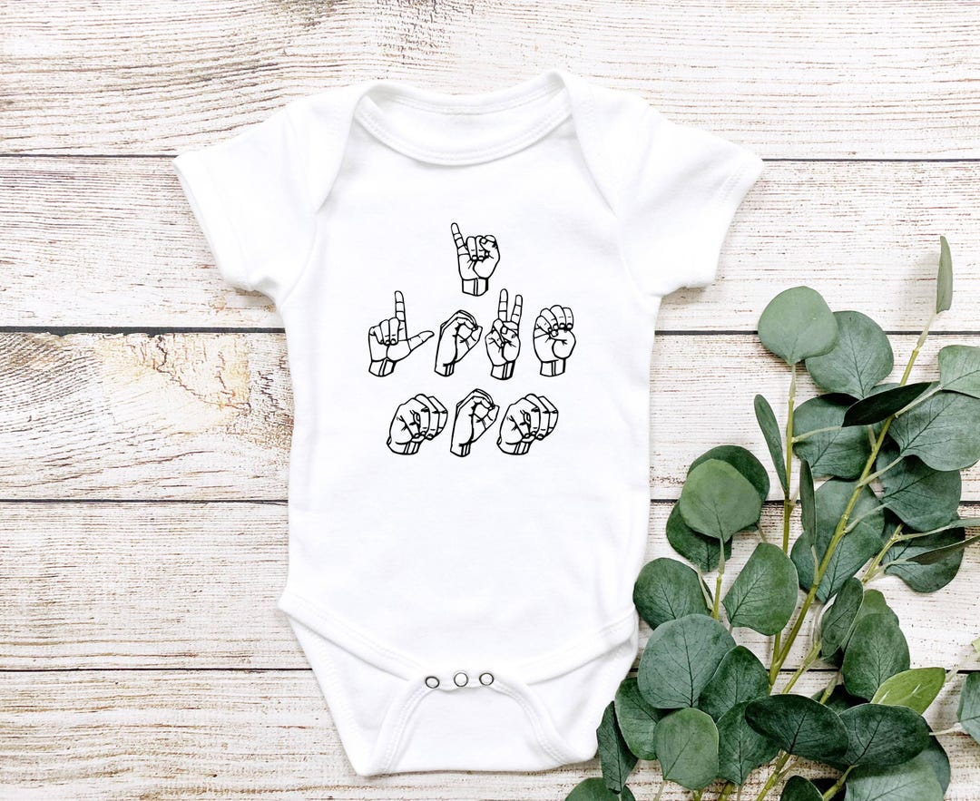 I Love Mom American Sign Language Baby Outfit Toddler T-shirt or Adult ...