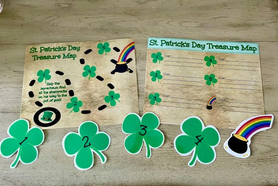 st patrick s day treasure map instant printable etsy