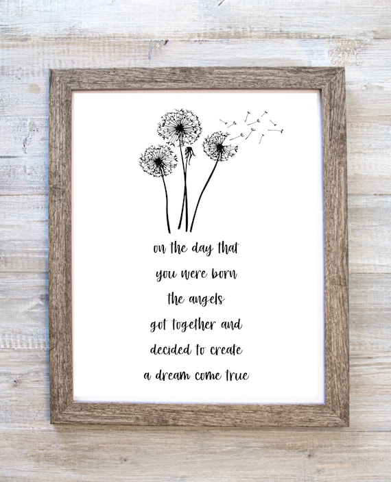 On the Day That You Were Born Print Digital Download