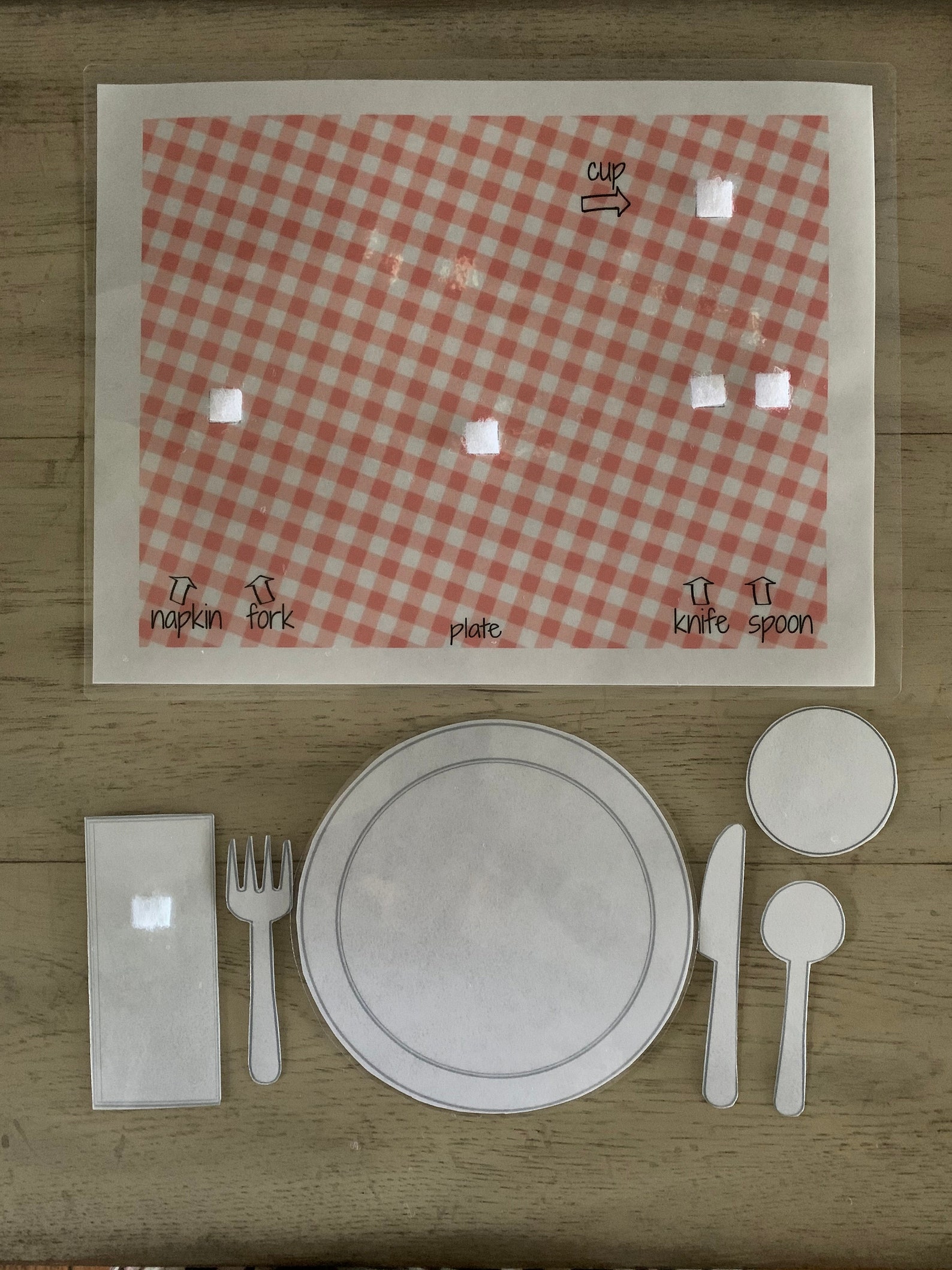 Placemat Table Setting Matching Activity INSTANT PRINTABLE Etsy