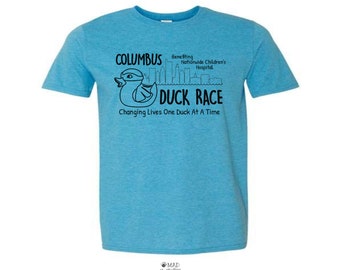 Columbus Duck Race T-Shirt | Adult Toddler Shirt Baby Outfit Blue Shirt| Benefiting Nationwide Childrens | Children's Research Patient Gift