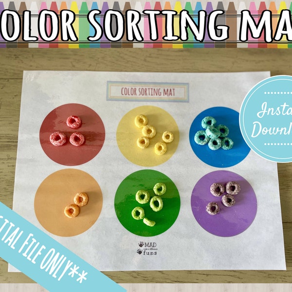 Color Sorting Activity Mat Printable | DIGITAL DOWNLOAD | St Patricks Day Game | Learn Colors Categories | Toddler Busy Binder Activities