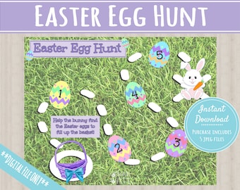 Easter Egg Treasure Hunt | INSTANT PRINTABLE DOWNLOAD| Easter Bunny Scavenger Hunt Activity | Rabbit Basket Clues| Easter Toddler Activities