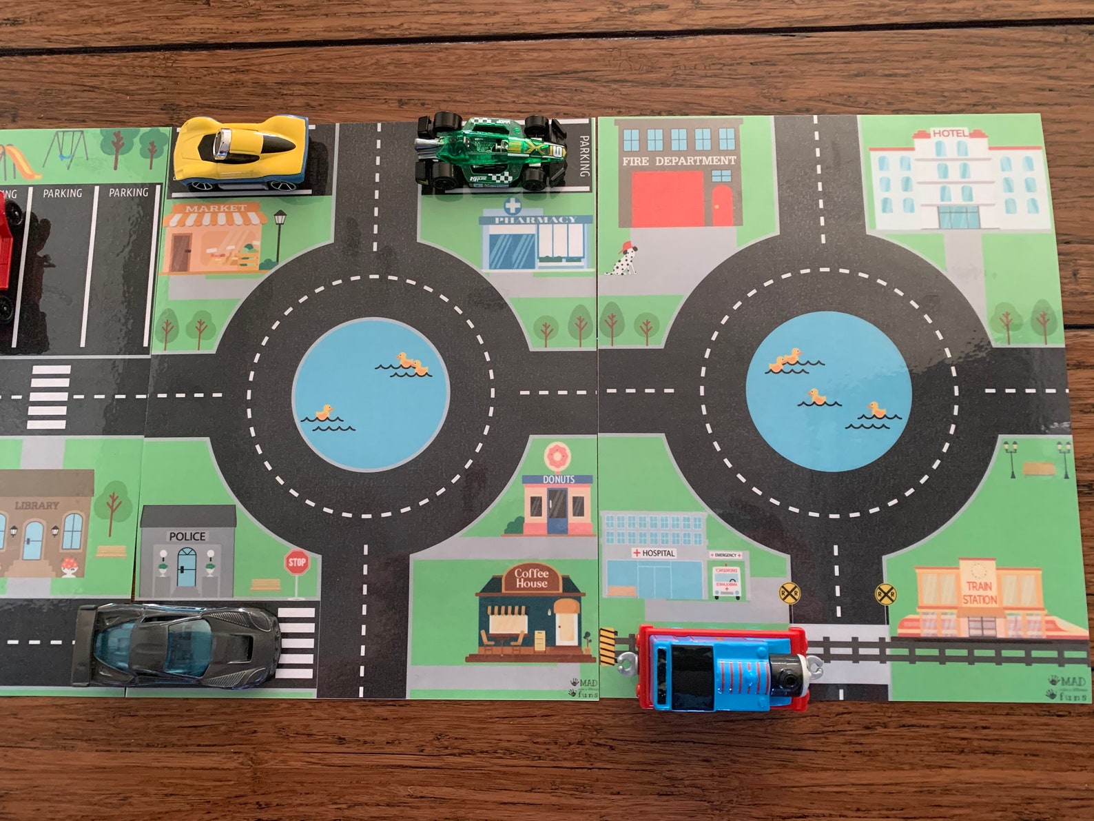 Toy Car Play Mat INSTANT PRINTABLE DOWNLOAD Kids Road Map Etsy