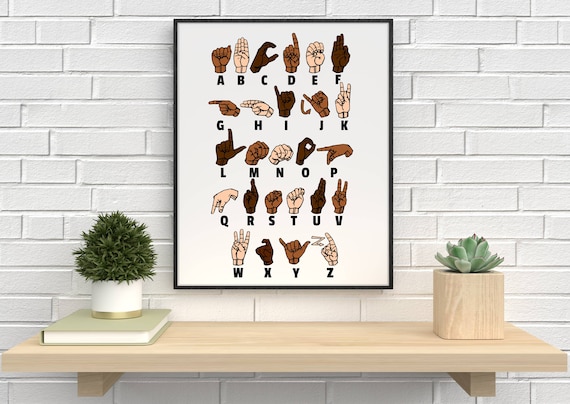 American Sign Language Poster ASL Alphabet Instant DIGITAL | Etsy