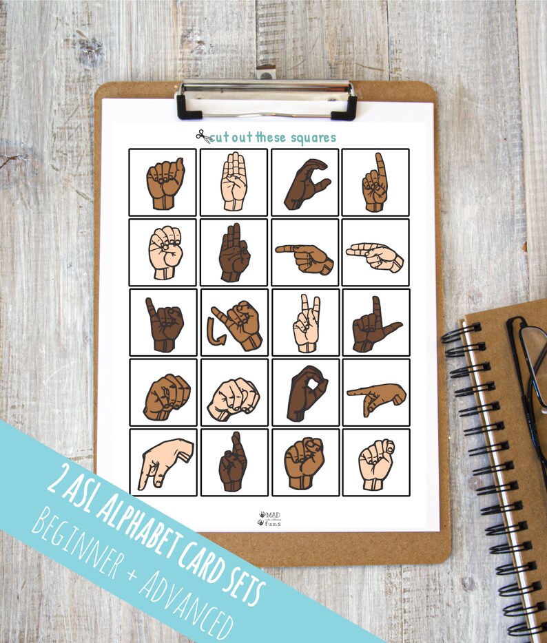Learn Teach American Sign Language Letter Matching Game ASL Etsy