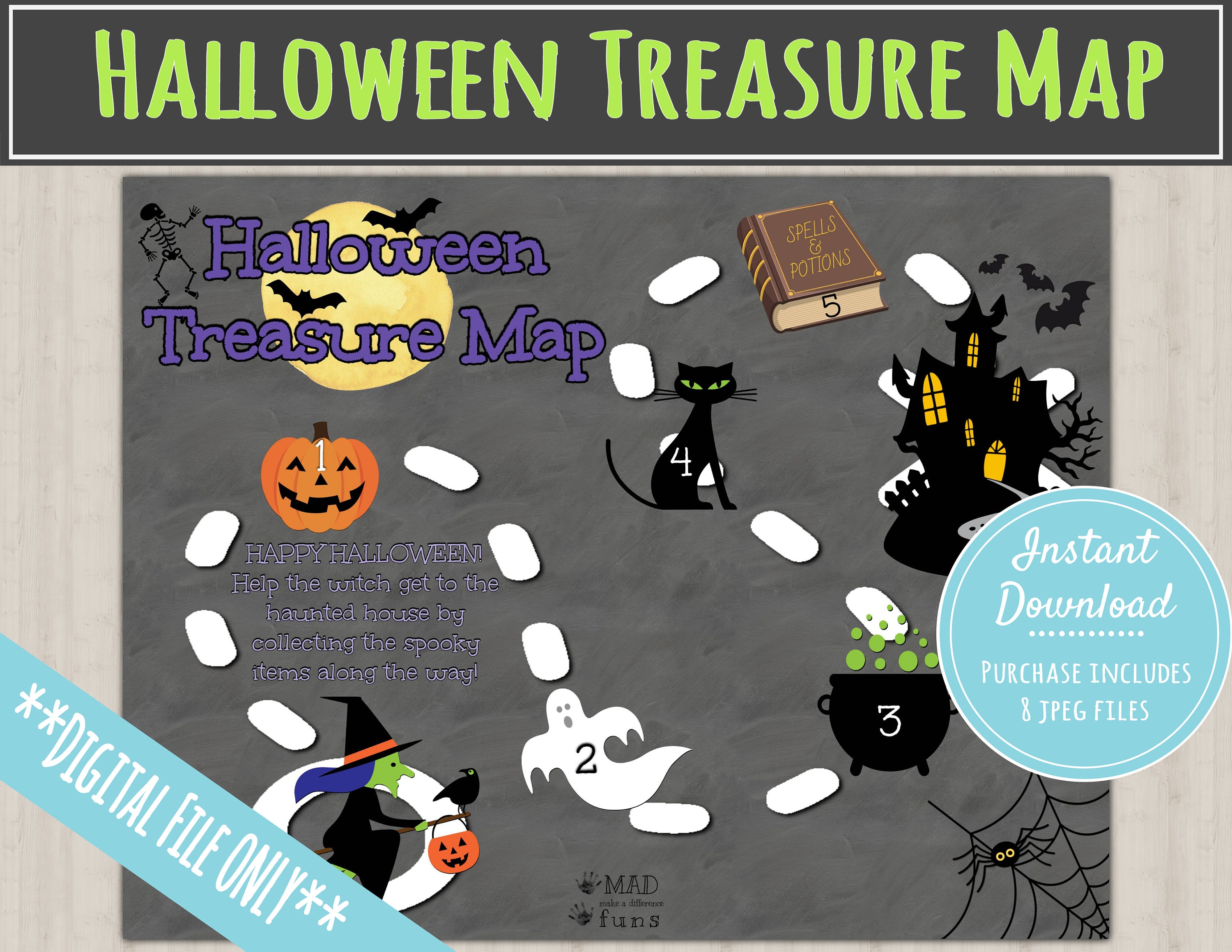 Halloween Treasure Map Activity INSTANT PRINTABLE DOWNLOAD Etsy