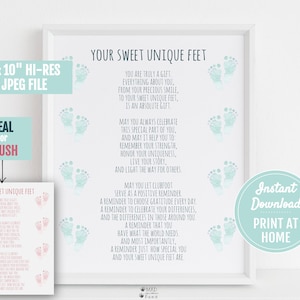 Klumpfuß Gedicht Deine Süßen Einzigartigen Füße Digital Downlad | 8x10 Druck zu Hause | Druckbares Kinderzimmer Dekor | Klumpfuß Cuties Gebet | TEV