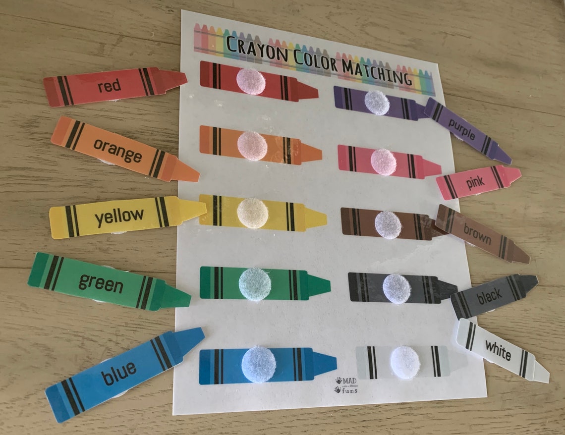 Color Matching Crayon Activity INSTANT PRINTABLE DOWNLOAD Etsy