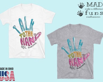 ASL Awareness Shirt, Praat met de Hand Tshirt, Gebarentaal T-shirt of Eén stuk, Dove Bewustzijn, Gebarentaal Cadeau, Tolk Cadeau, ASDC