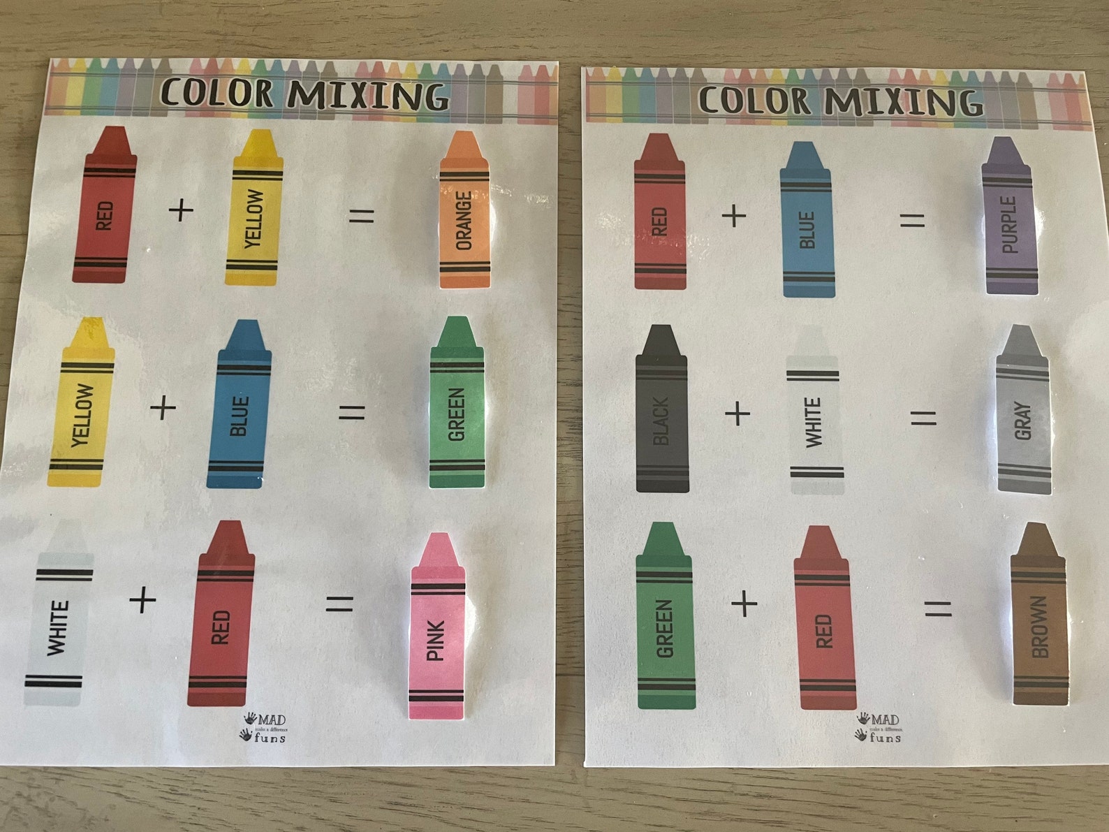 Color Mixing Crayon Activity |INSTANT PRINTABLE DOWNLOAD| Learn Colors ...